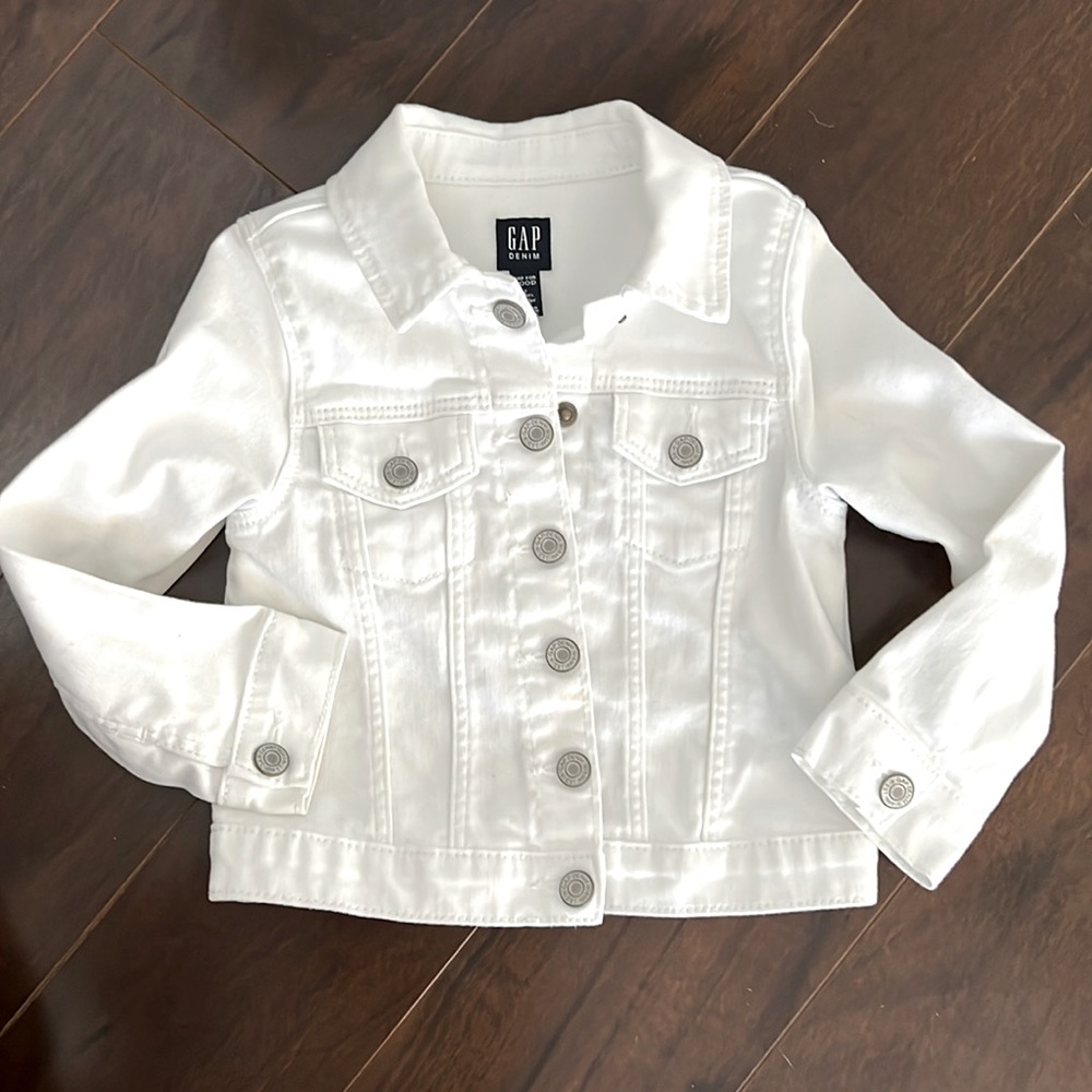 Gap 3T white jean jacket